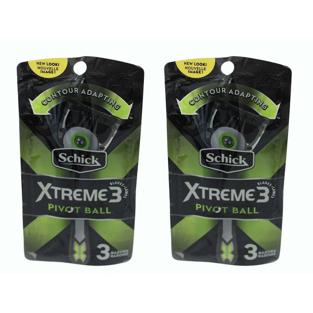 Men Razor Schick Xtreme3 Pivot Ball 3 Blades‎ Men Disposable Razor 2 Pack